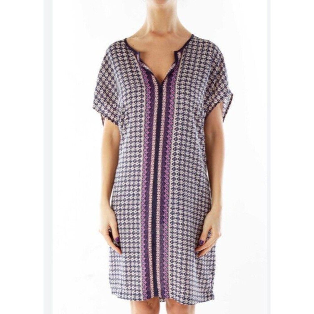 Daniel Rainn Sheath Dress Large Blue Casual Summer Vacation Loose Fit